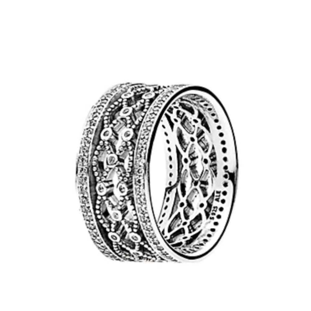 Pandora Silver CZ Lacework Ring